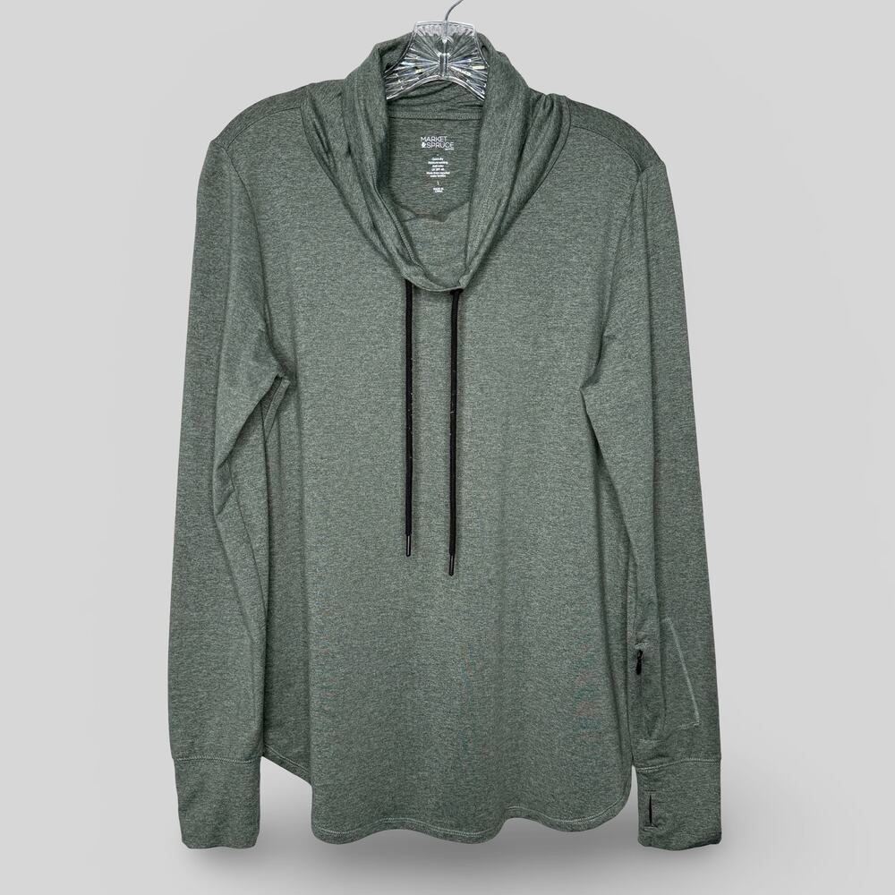 Women's Heather Green Cowl Neck Top